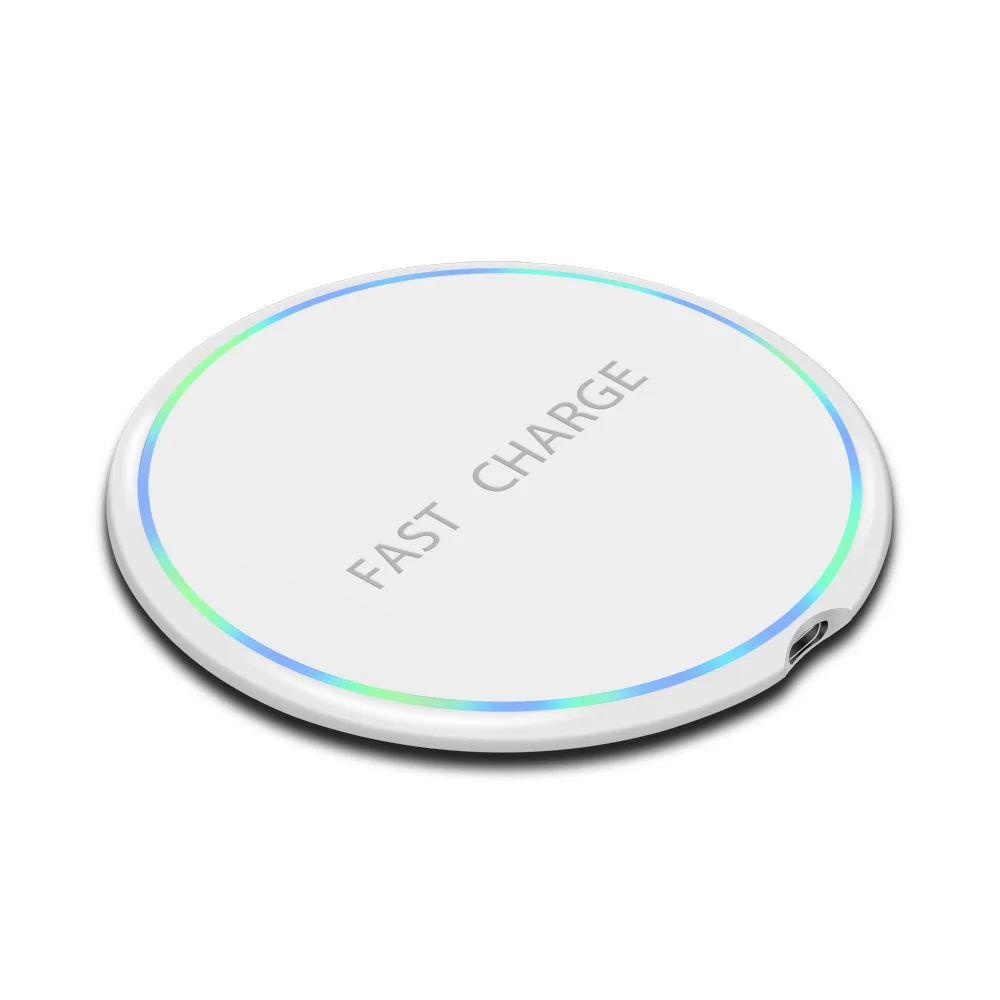 Baseuer 10 Вт дыхательный светильник быстрое Qi Беспроводное зарядное устройство для iPhone X XS Max XR 8 Plus samsung Quick Charge беспроводной зарядный коврик - Цвет: Белый
