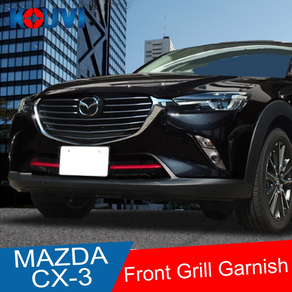 2 個 Abs クロームフロントグリルカバートリムストリップアクセサリーマツダ Cx 3 Cx3 16 17 18 19 Accessories For Mazda Front Grill Coverchrome Front Grille Aliexpress