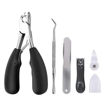 

6pcs/set Stainless Steel Toe Nail Clippers Thick Ingrown Inlaid Toenail Pliers Cuticle Scissors Manicure Pedicure Care Tools