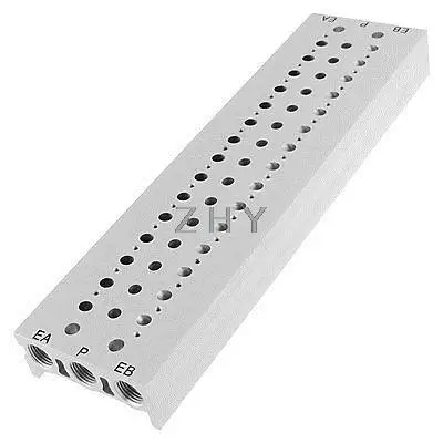 

Rectangle Aluminum Block Manifold Solenoid Valve Base 15 Stations