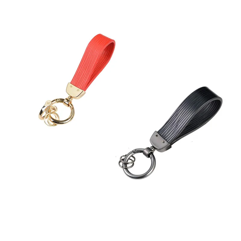 2 шт./компл. креативный брелок для автомобиля кожаные металлические брелоки для пар ремень для ключей на талию Автомобильный держатель для ключей автомобильные аксессуары украшения - Название цвета: Черный