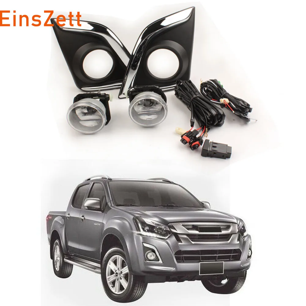 Автомобильная противотуманная фара светильник монтажный комплект для ISUZU D-MAX~ на передний бампер светодиодные противотуманные лампы, 12-тивольтная галогенная лампа для задних фар лампа Дневной светильник с аксессуарами