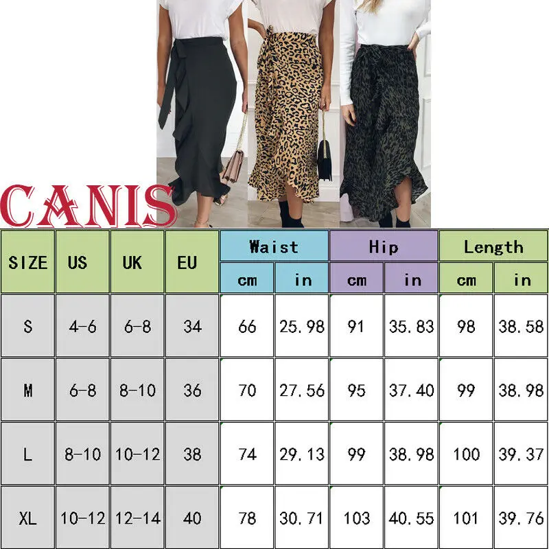 Женская облегающая юбка Бохо Повседневная Свободная миди с леопардовым принтом