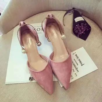 

comfortable women flat shoes sandals 2019 summer genuine leather pointed toe pearls office solid flats big size