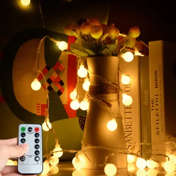 

5m LED Fairy Lights Garland Curtain Lamp Remote Control USB String Lights New Year Christmas Decorations for Home Bedroom Window