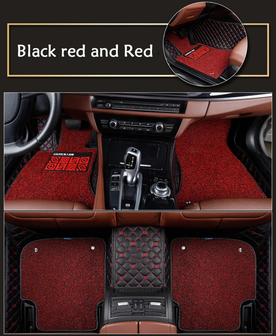 Пользовательские автомобильные коврики для Mercedes Benz CLS w218 w219 63 amg 220 250 260 300 320 400 5 водонепроницаемый кожаный Противоскользящий ковер - Название цвета: luxury  Black red