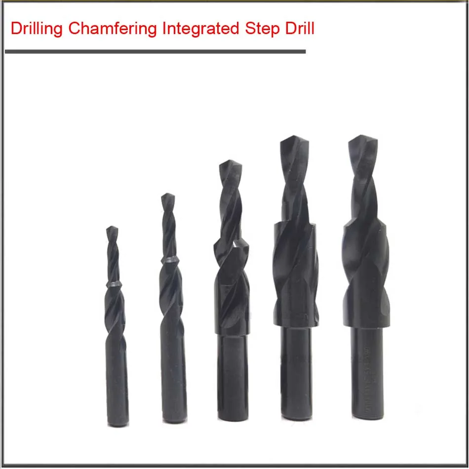 M3-12mm HSS Drilling chamfered countersunk head integrated step drill,Second stage bit with screw countersunk head