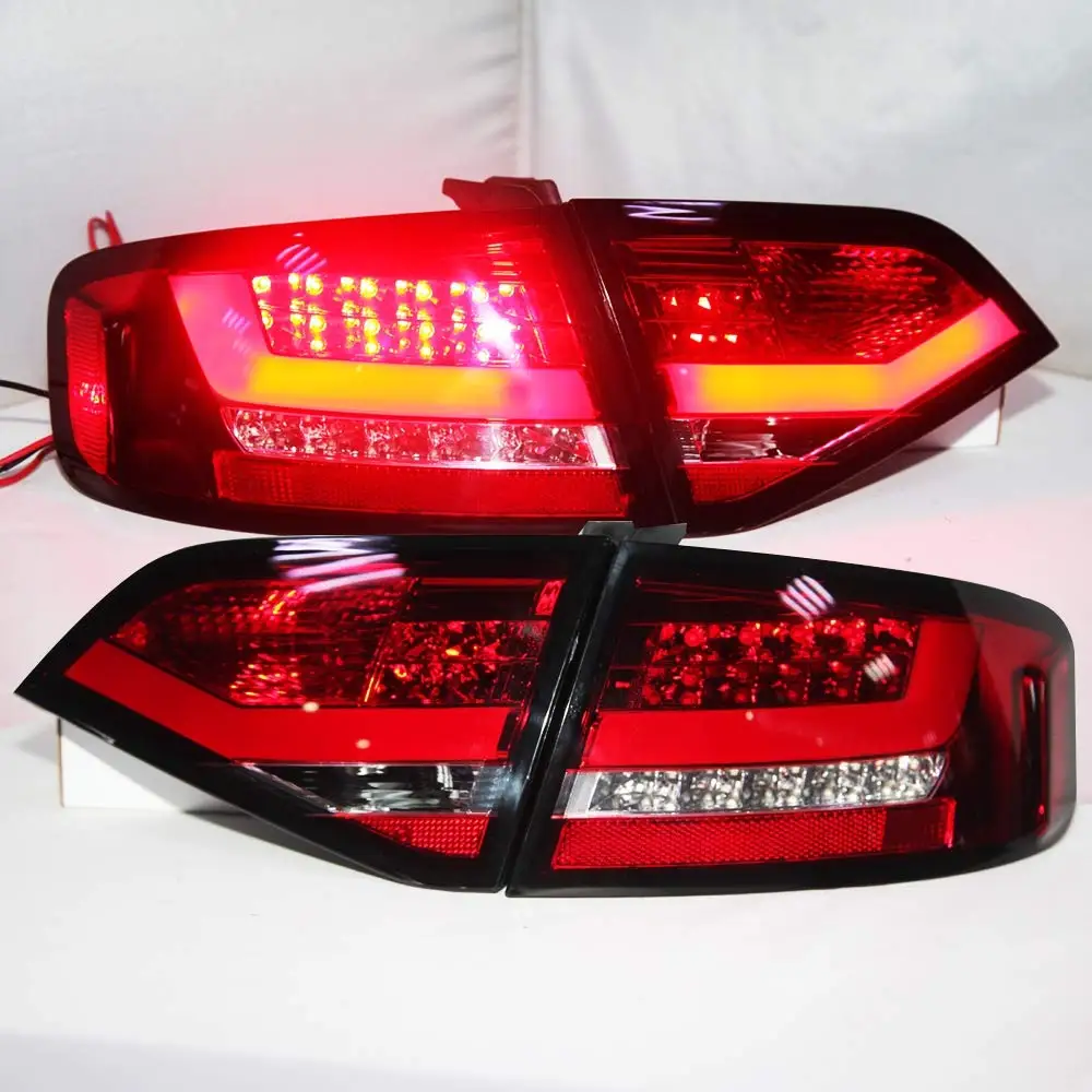 4 Pieces 2009 to 2012 Year For Audi A4L B8 LED Strip Back Lamp Taillight Rear Fit For original car with LED already Red White SN