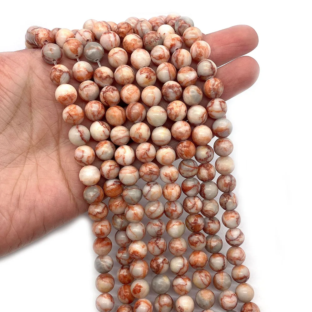 

Natural Stone Beads Red Net Stone Striped Beads Round Loose Beads Exquisite Jewelry DIY Making Bracelet DIY Charm Accessories