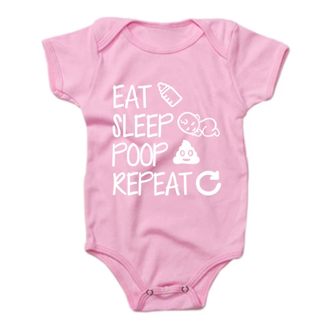 0-24M Toddler Romper Unisex Baby Girl Clothes EAT SLEEP POOP Jumpsuit Cotton Lovely Girls Ourfits Polyester Infant Boys Rompers 2
