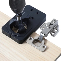 Guide de perçage des trous de charnière 35mm, localisateur avec fixation, alliage d'aluminium, gabarit de porte pour le travail du bois, armoires, outils, livraison directe 