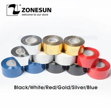 ZONESUN термальная лента ленточная печатная машина, 30*100 м, принт с датами ленты для пластика и бумаги(5 рулонов/лот