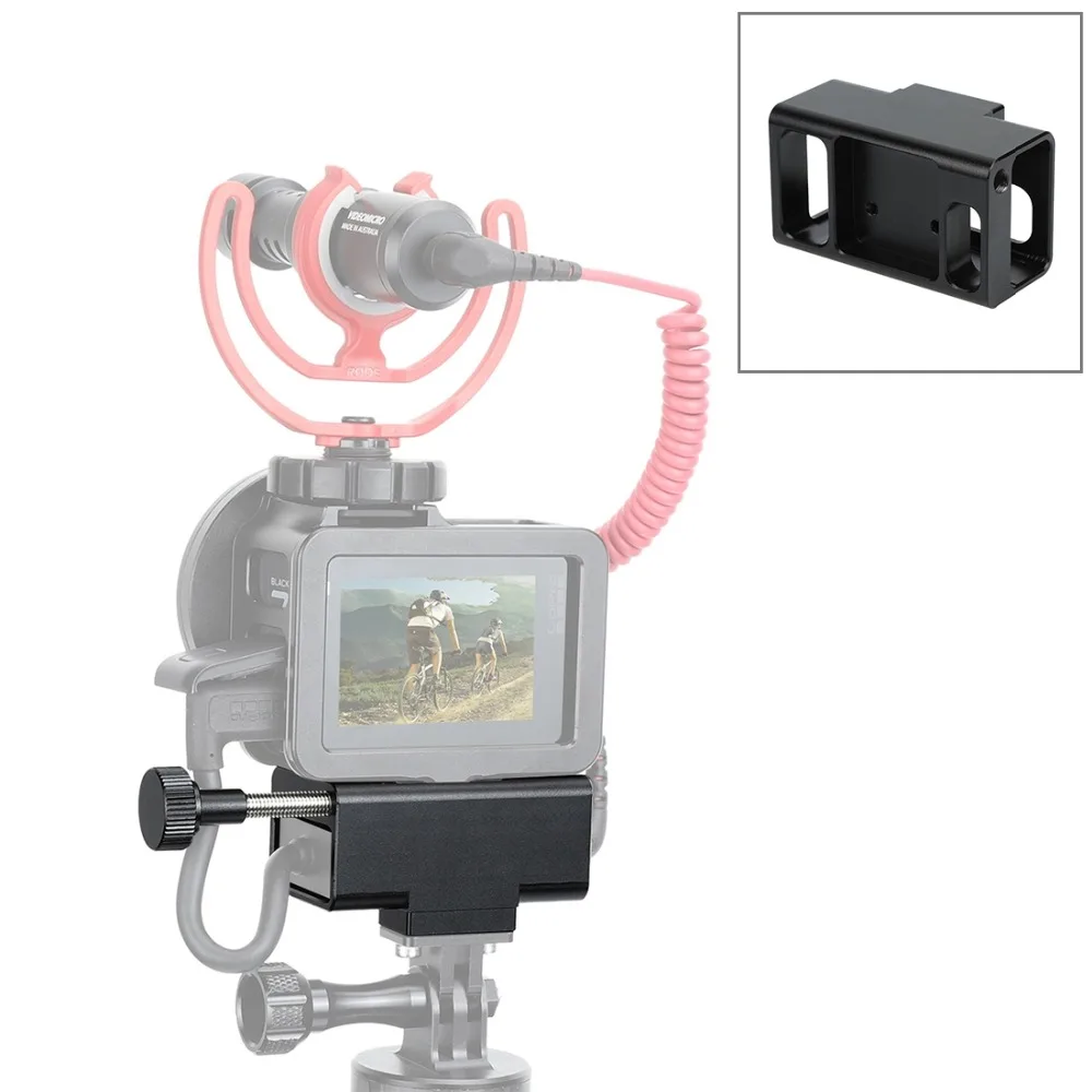 PULUZ, аксессуары для GoPro, адаптер для микрофона с ЧПУ, корпус из алюминиевого сплава, защитный чехол для GoPro HERO7/6/5