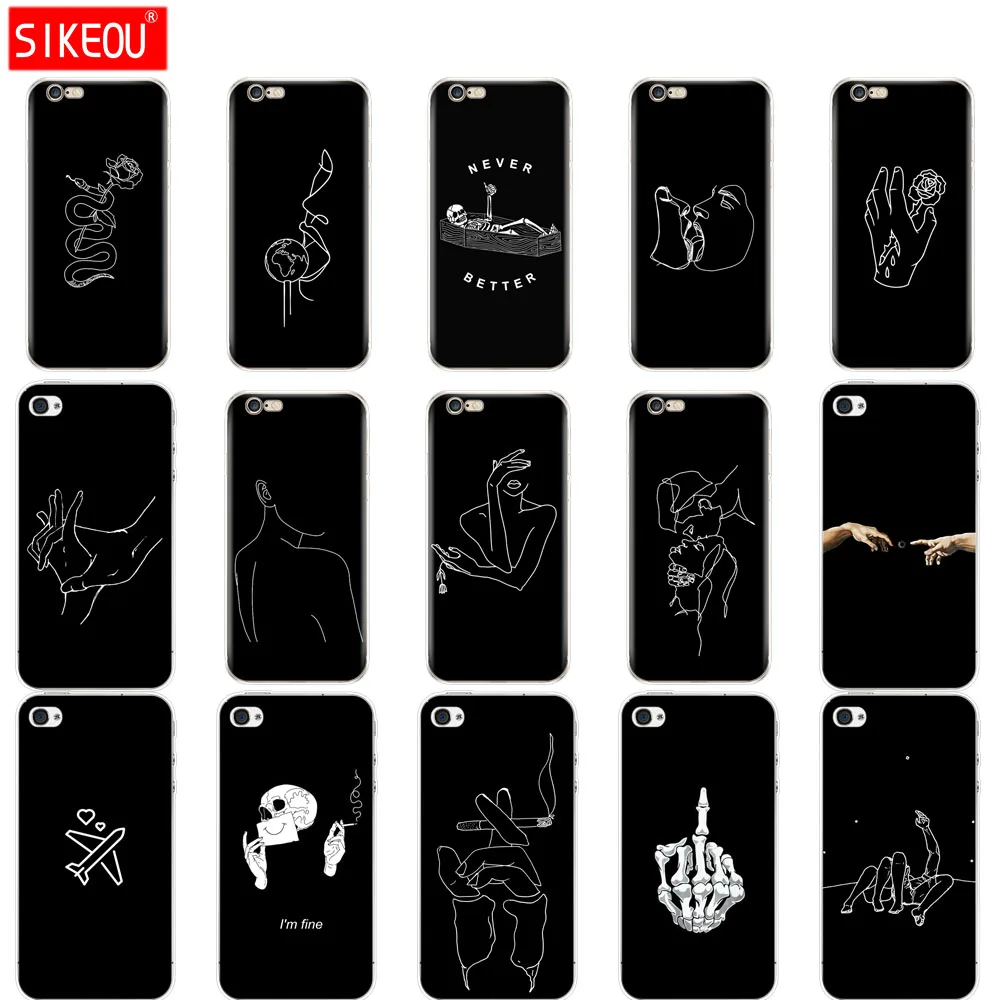 Per Il Caso Di Iphone 5S 5 S Se 4 4 S Caso Molle Di Tpu Del Silicone Copertura Del Telefono Per Apple Iphone 6 S 6 S Plus Fundas Coque Etui Paraurti N