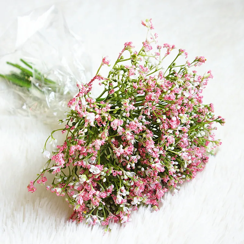 DuHouse 10 Stks Babys Adem Kunstbloemen Nep Wit Gypsophila Bloemen Real Touch Gypsophila Bloemen in Bulk voor Bloemstuk Bruiloft Huis Tuin Decor (Witte Lange Stam