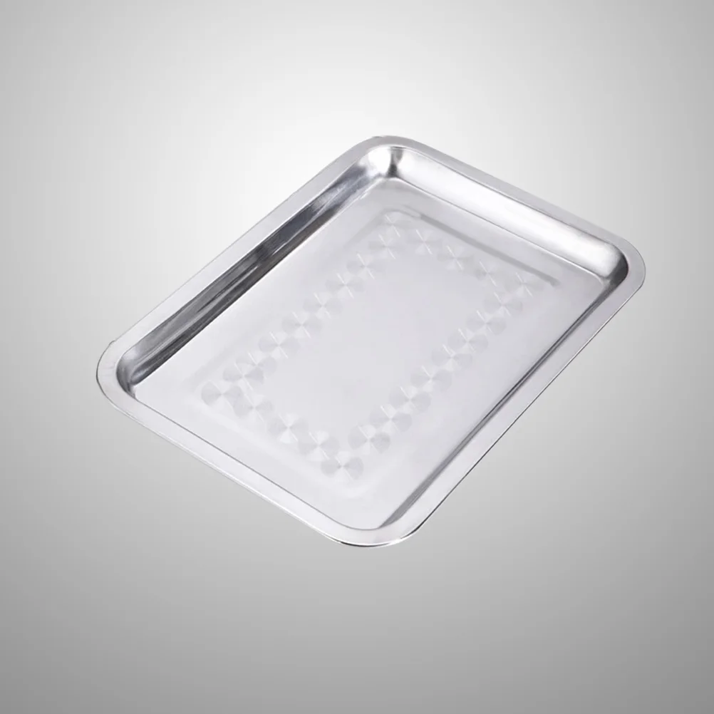 Stainless Steel Food Tray Thickened Food Tray Flat Square Grill Tray