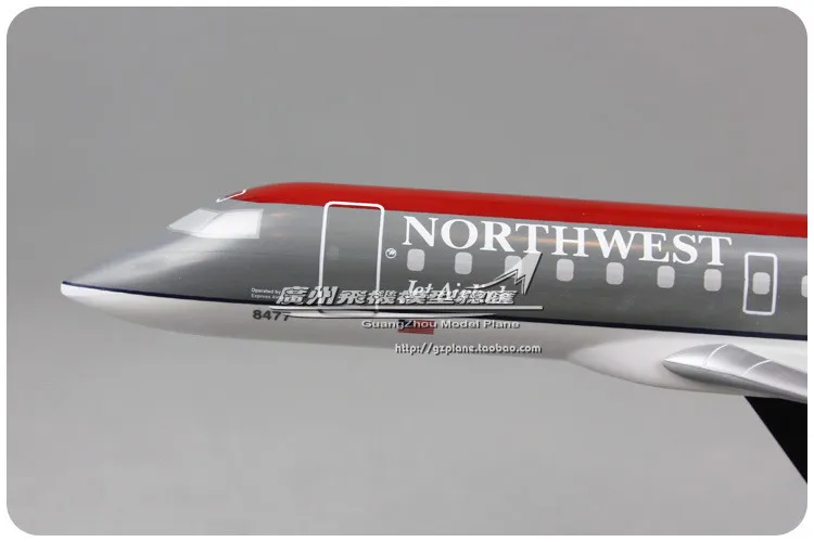 Американский Northwest Airlines NWA Jet Airlink CRJ-200 1: 100 Пластиковые собранные Самолеты Модель 28 см для коллективного самолета