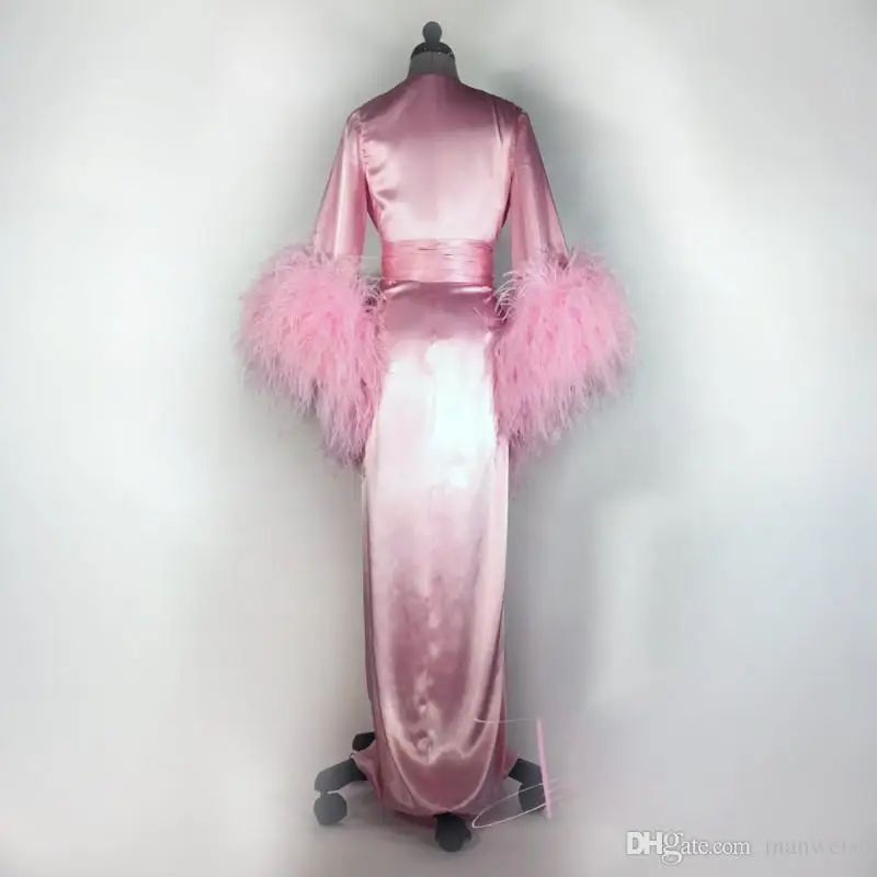 pink-2019-feather-women-robe-long-sleeve-sexy-nightgown-deep-v-neck-ruffles-sleepwear-bathrobe-pajamas-new-prom-bridesmaid-shawel (3)