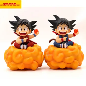 

7" Dragon Ball Z Statue Super Saiyan Bust Boyhood Sitting Positiont Son Goku Somersault Cloud GK Action Model Toy BOX 18CM Z2792