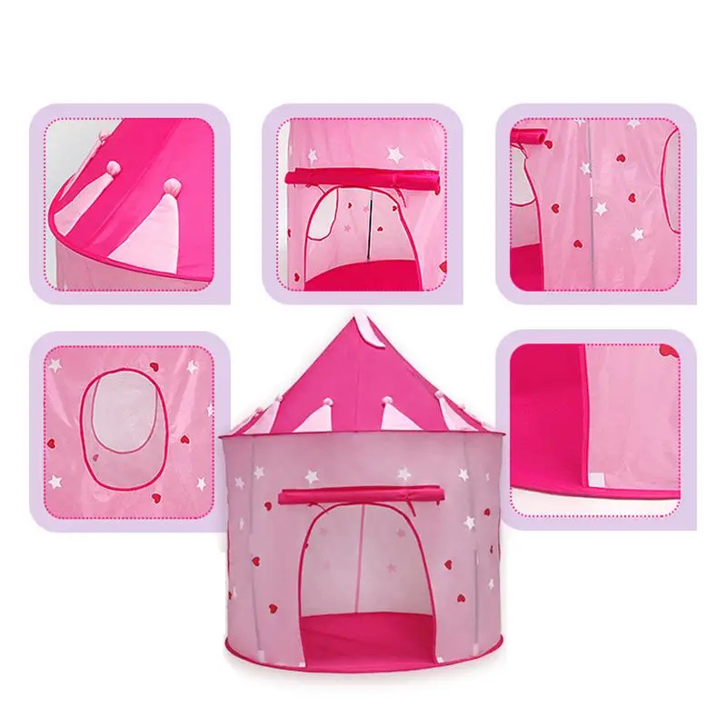 Фосфоресцирующие принцессы Розовые палатки в форме замка портативная активность сад складной игровой домик игрушка Палатка Домик Детские шарики бассейн аксессуары