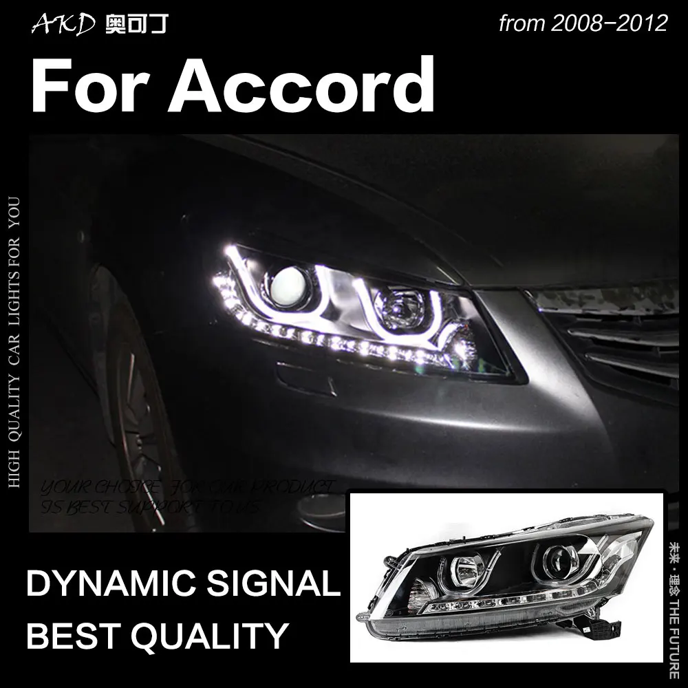 АКД стайлинга автомобилей для Accord светодиодный фар 2008 2012 DRL Hid фара ангельский