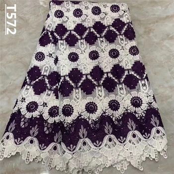 

African cord lace fabric with stone latest african laces 2019 high quality guipure lace nigerian lace fabrics for dress