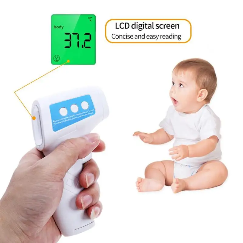 Детский Инфракрасный термометр для измерения температуры лба и тела, Бесконтактный цифровой термометр с ЖК-подсветкой для ухода за ребенком