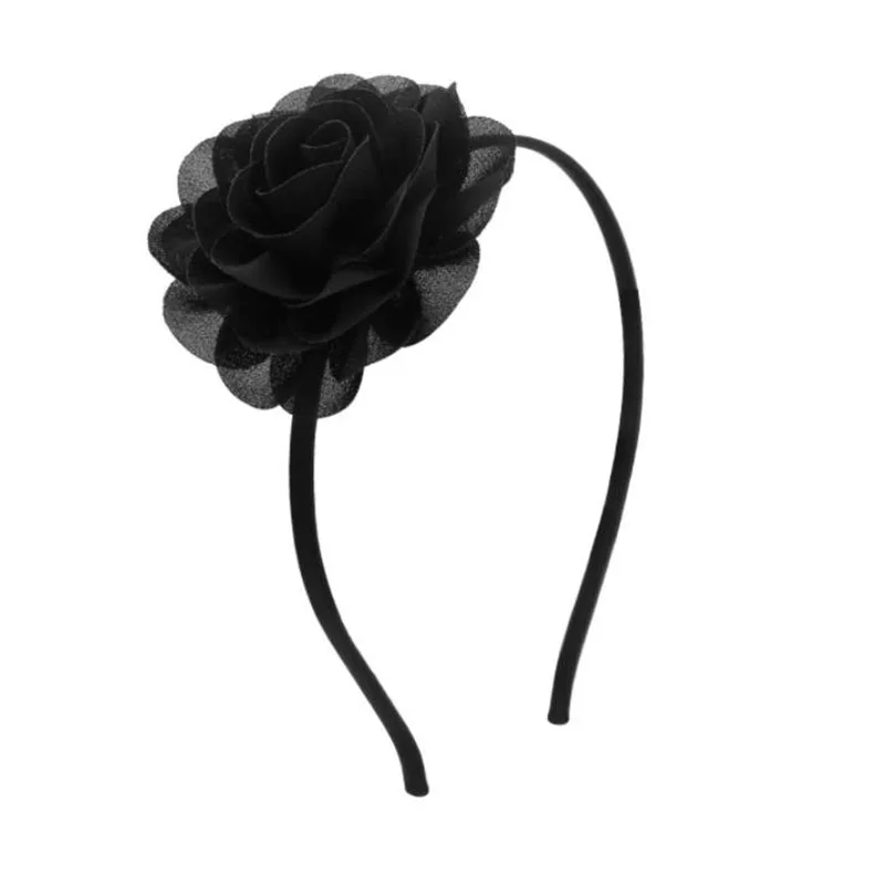 Meimile цветочное оголовье для девочек, цветочные аксессуары для волос, Детская повязка с розами для девочек, подарок на день рождения - Цвет: Black headband