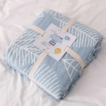 

Cozy Cotton Four Layers Bed Blankets - All Season- Oversized Throw Plaid - Perfect For Sofa Bed Layering Summer Travel Bedding