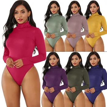 

Club Wear O-Neck Fashion Bottoming Shirt Women Clothing Long Sleeve Sexy Romper Women Bodysuit 2019 Summer New Solid Jumpsuits