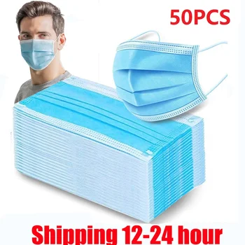 

50-200Pcs Disposable Mask Non-woven Dust Face Mask Thickened Disposable Mouth Mask Dust Filter Safety Mascaras with 3 Layer