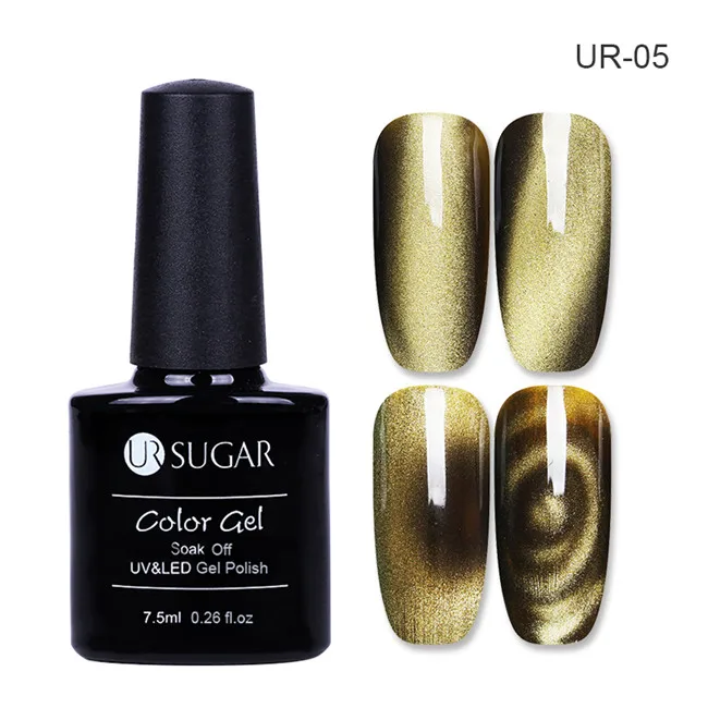 Ur Sugar 9D глаз хамелеона кота Гель-лак для ногтей УФ Магнитный Гель-лак золотой цвет замачиваемый УФ светодиодный Гель-лак для ногтей маникюрный лак - Цвет: wide 5