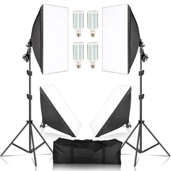

SH 50x70CM Photography Studio Softbox Lighting kit With 4pcs LED Bulb Soft Box Camera Accessories Set For Photo Studio Lights