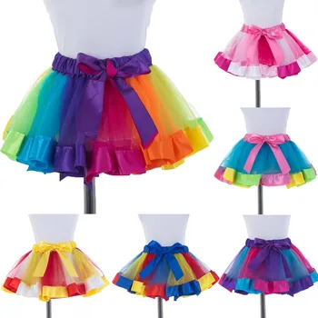 

Skirts Womens Womens Multicolour Elastic 3 Layered Short Skirt Adult Tutu Dancing Skirt High Waist Mini Skirts Women Summer