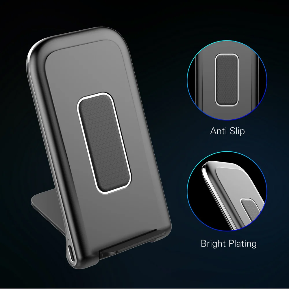 

2020 Hot Sale V7 Wireless Charging Mobile Phone Stand Holder Foldable QI Fast Charge Portable Slim Foldable And Portable