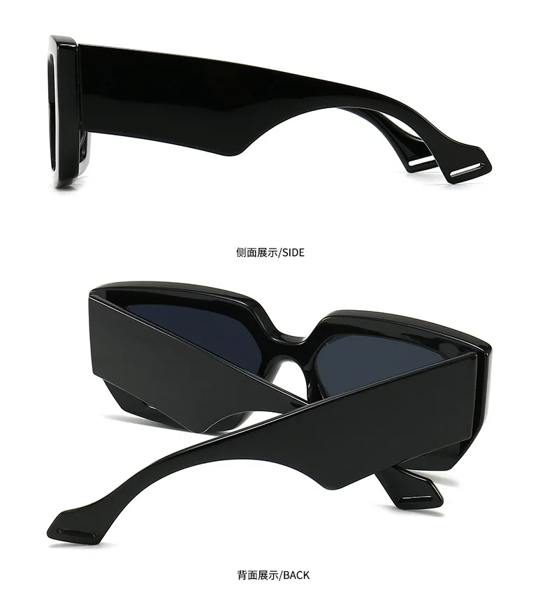 SUNBSR Thick Frame Sunglasses for Women Men Retro Square Black Sun Glasses  Fashion Chunky Rectangle Shades