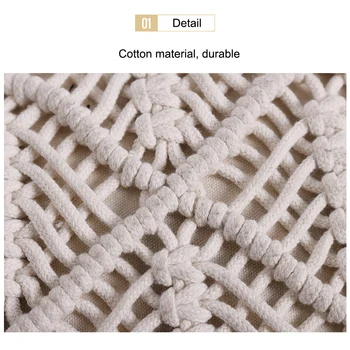 

Braided Tassel Cushion Cover Weaving Craft Cushion Cover Living Room Bedroom Sofa Decoration MYDING