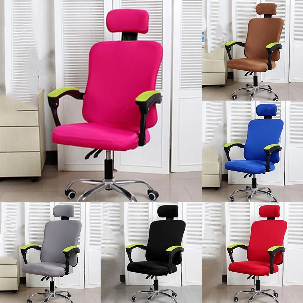 Polyester Spandex Split Style Computer Chair Slipcover for Home Office Study Room