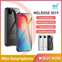 

UNIWA Melrose 2019 3.4" Mini Smartphones Android 8.1 Quad Core Mobile Phone Dual 4G LTE Cellphone Al Face Recognition 5MP Camera