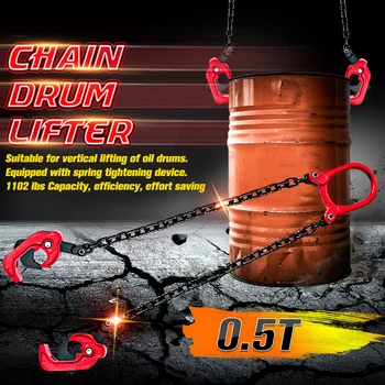 

Chain Drum Lifter Head 0.5Ton claw with chain for drum lifter clamp bucket barrel oil tank can sling