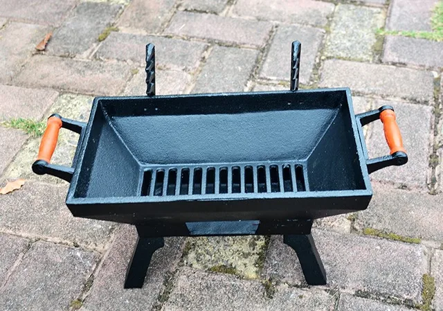 Barbecue 43CM Round Porous Barbecue Plate Outdoor Picnic Grill Accessories  Oven Cast Iron Grill Grate Carbon Isolation Grill - AliExpress