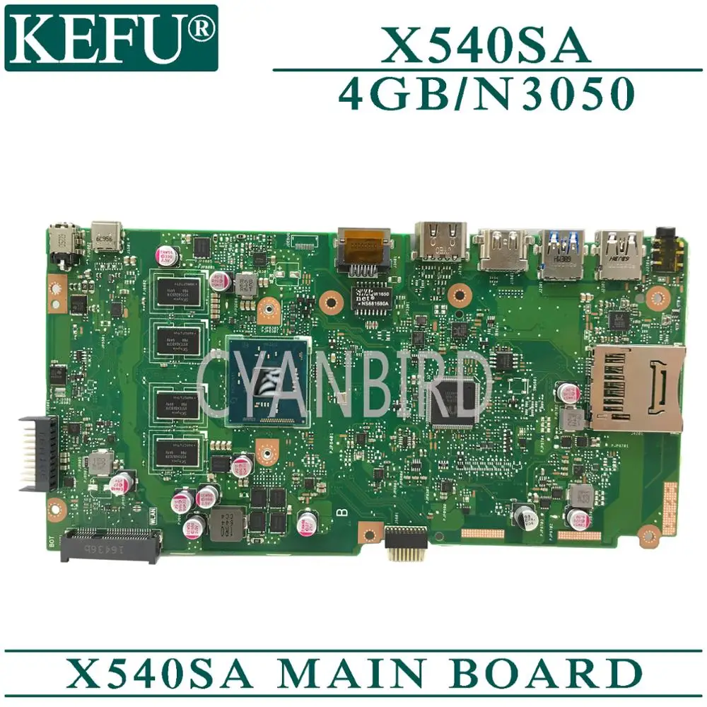 

KEFU X540SA original mainboard for ASUS X540SA with 4GB-RAM N3050 Laptop motherboard