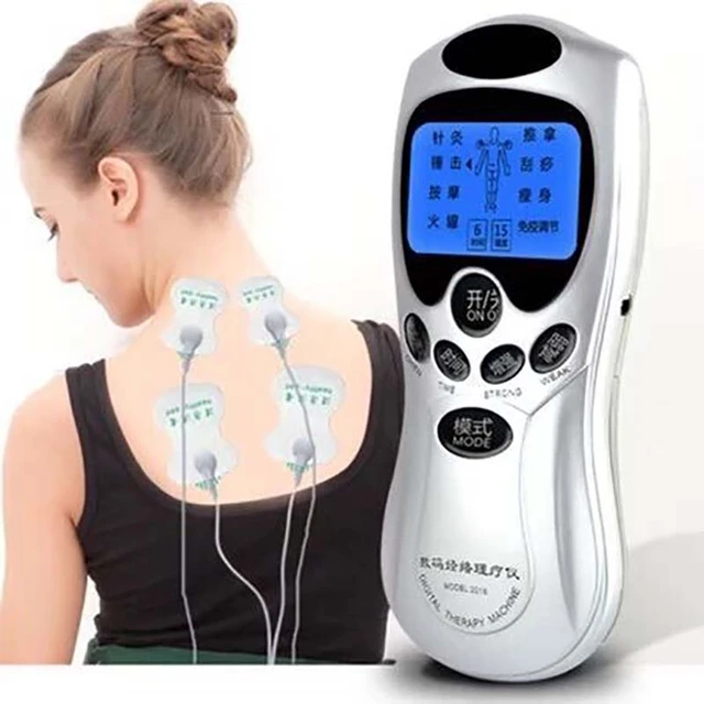 Máquina Eléctrica de acupuntura EMS, masajeador de terapia Digital, estimulador  muscular, electroestimulador, masaje corporal, 8 modos - AliExpress