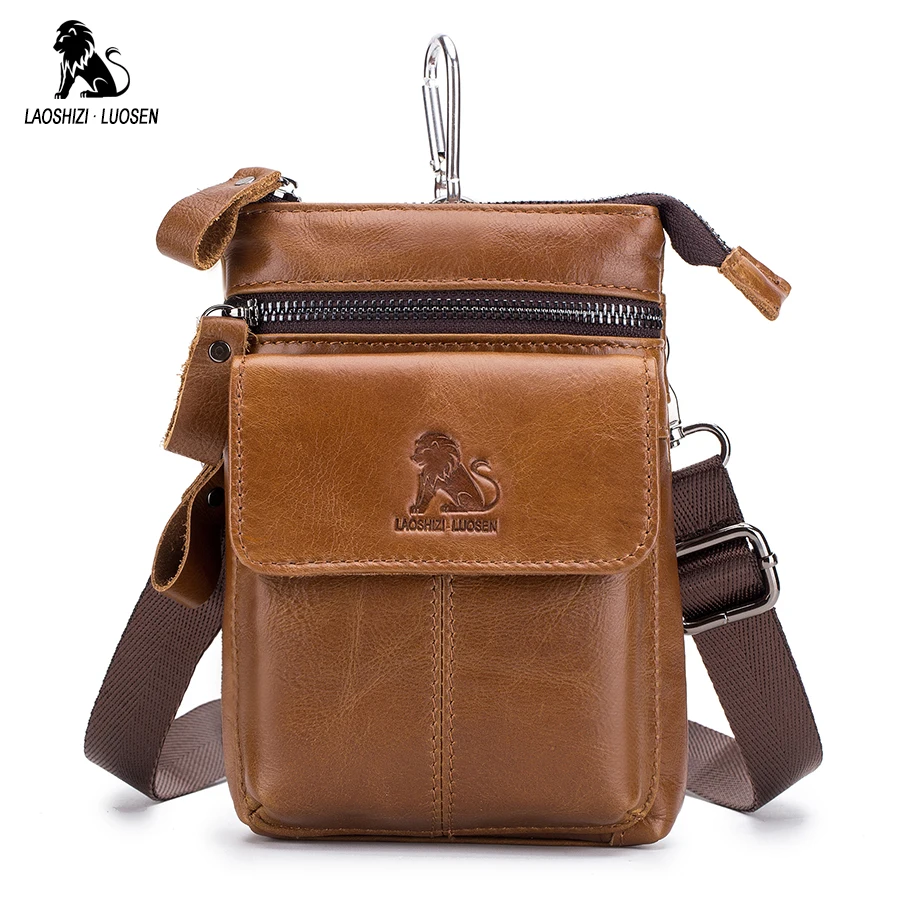 

First Layer Cow Genuine Leather Waist Packs Men Shoulder Bag Waist Bag Vintage Travel Fanny Pack Belt BagMobile Phone Pouch