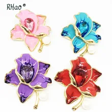 Экспорт Лидер продаж-Стекло капли масла эмалированная брошь в виде цветка топ Класс корсаж брошь аксессуары