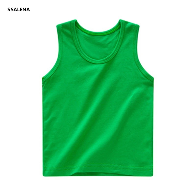 Kids Underwear Model Cotton Girls Tank Tops Solid Color Girls Vest Children Singlet Undershirt for 2-12 Years
