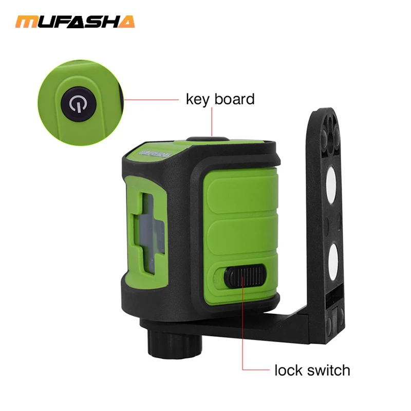 

MUFASHA Laser level 2 Cross Lines Laser Diagnostic Tools Self-Leveling Vertival Rotary Horizonatal