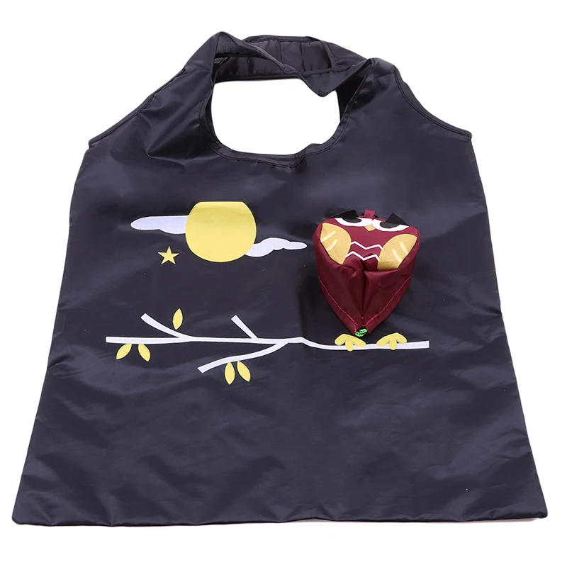 Cartoon Shopping Bag Portable Cute Owl Foldable Tote Reusable Storage Organizer Trolley Supermarket Large Capacity Bag TR997424