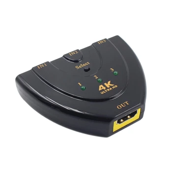 

1080P 4K 2K 3D Mini 3 Port HDMI Switch Splitter 3 in 1 Out Adaptor for PC HDTV Projector Computer Monitors