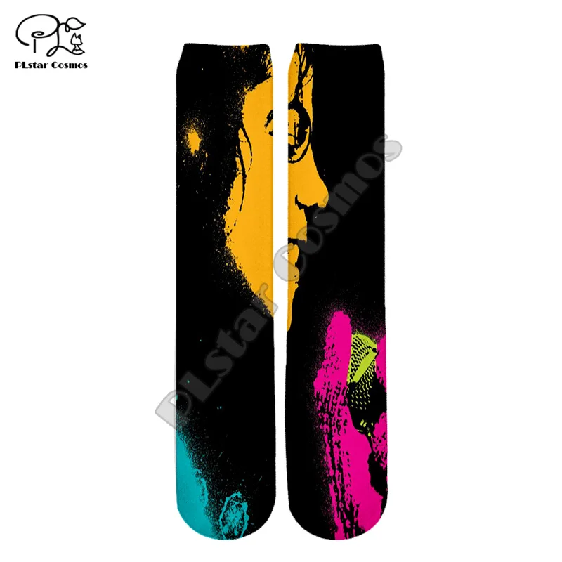 PLstar Cosmos Newest Pop King Singer Musician Michael Jackson HipHop 3DPrint Women/Men/Boy/Girl Cool Warm Cotton Ankle Socks A4